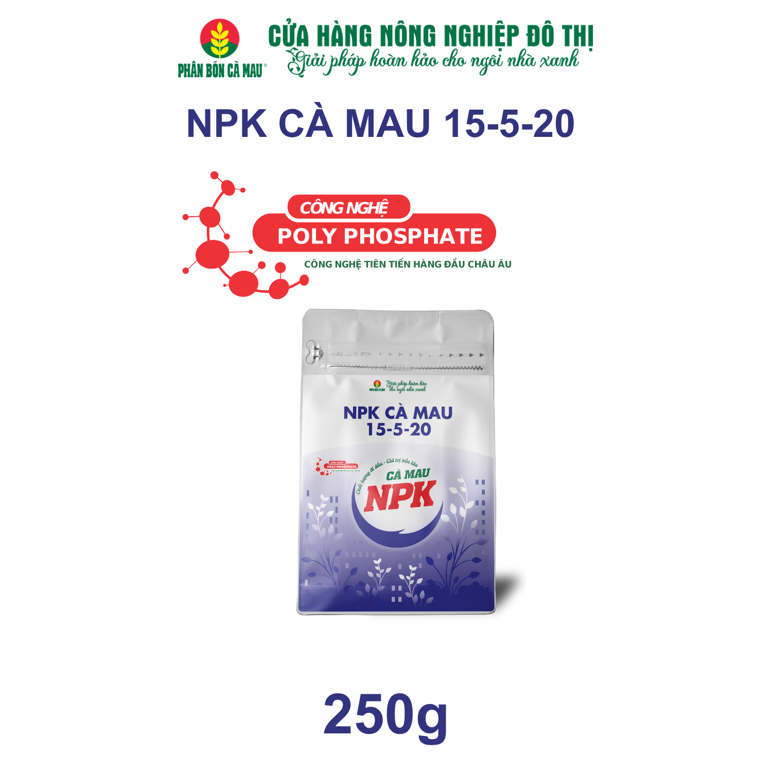 NPK Cà Mau 15-5-20 - Chuyên dùng cho hoa -  250g