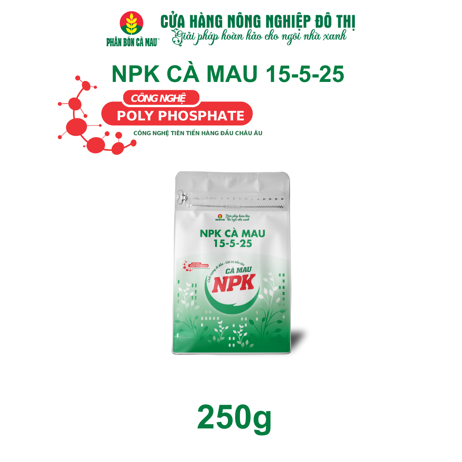 NPK Cà Mau 15-5-25 - Chuyên dùng cho rau màu - 250g