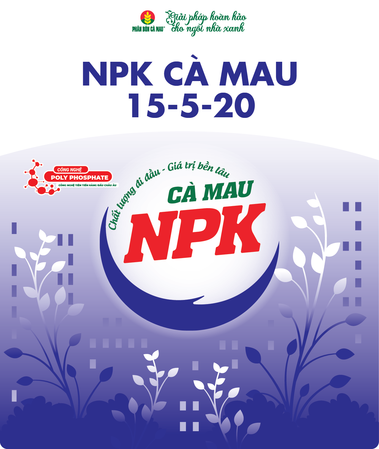 [Cửa hàng NNĐT] Phân bón NPK Cà Mau 15-5-20 - Chuyên dùng cho hoa (250g, 450g, 1kg) 1kg
