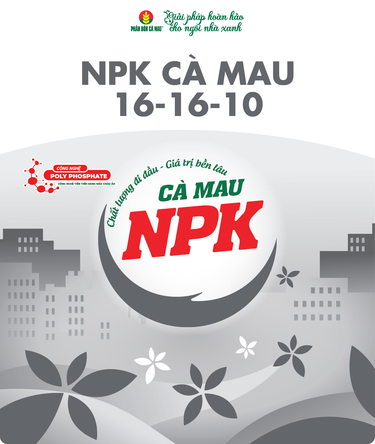 [Cửa hàng NNĐT] Phân bón NPK Cà Mau 16-16-10 - Đa dụng, thích hợp nhiều giai đoạn sinh trưởng (250g, 450g, 1kg) 1kg