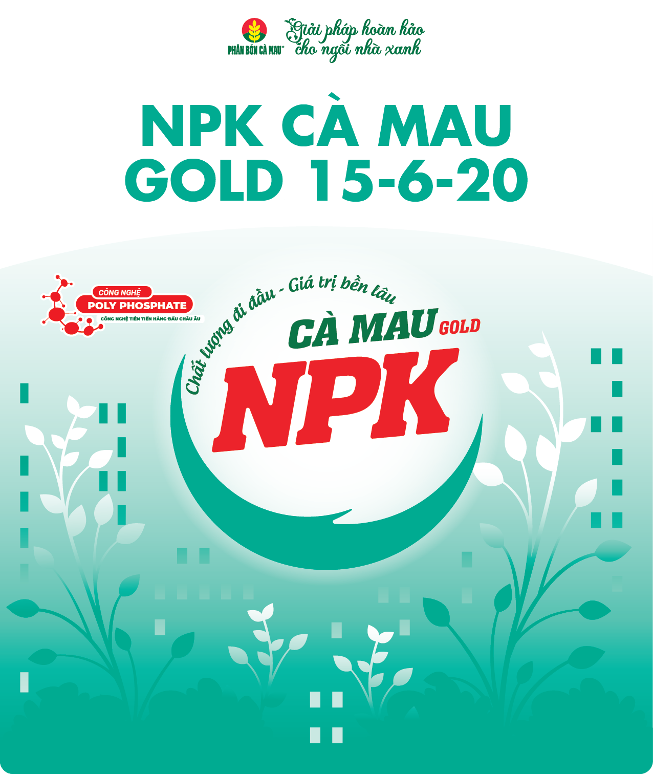 [Cửa hàng NNĐT] Phân bón NPK Cà Mau Gold 15-6-20 - Chuyên dùng cho cây ăn quả, kiểng chậu (250g, 450g, 1kg) 450g