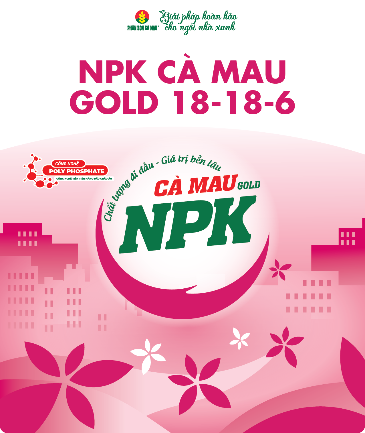 [Cửa hàng NNĐT] Phân bón NPK Cà Mau Gold 18-18-6 - Chuyên dùng cho rau màu (250g, 450g, 1kg) 1kg