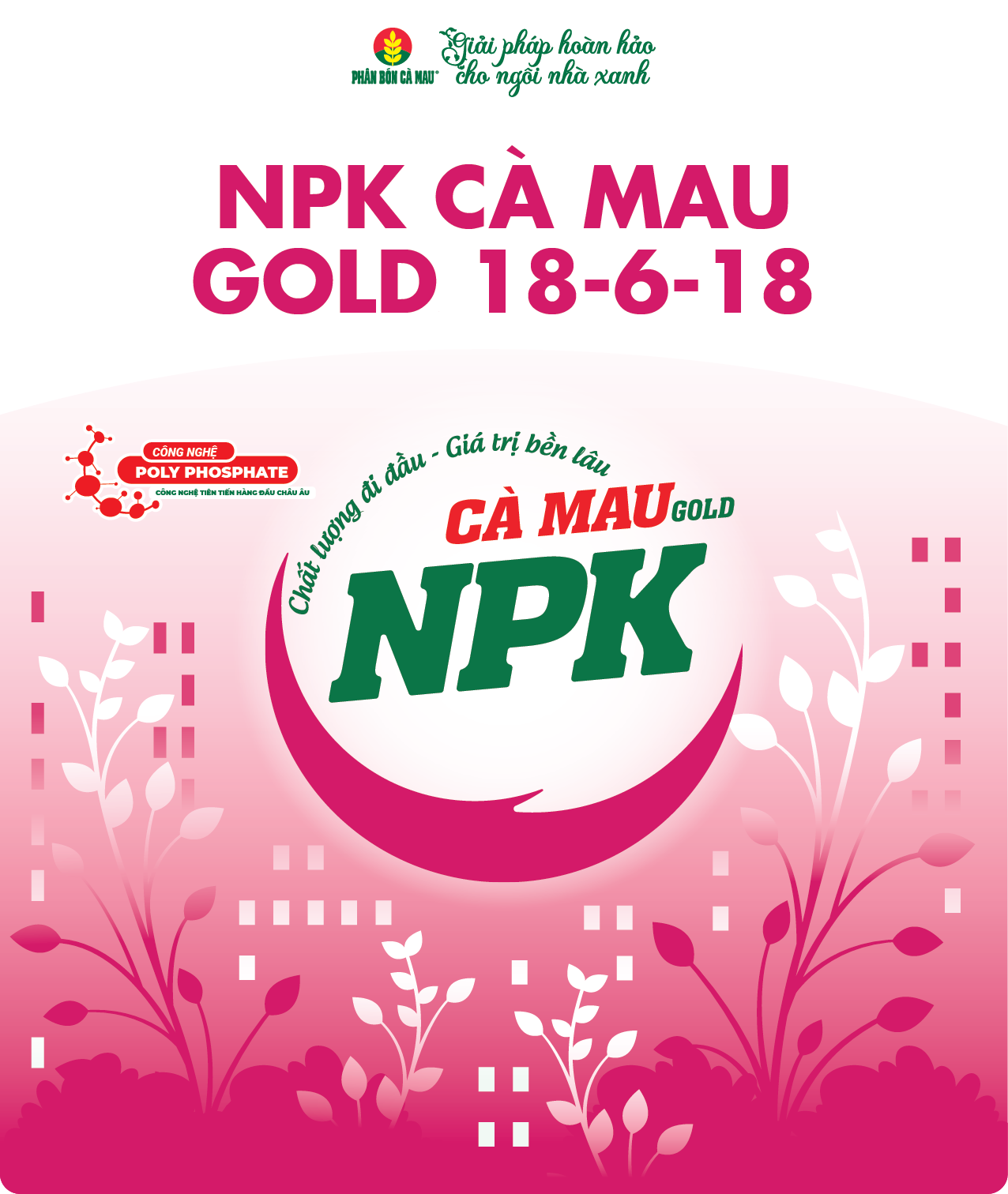 [Cửa hàng NNĐT] Phân bón NPK Cà Mau Gold 18-6-18 - Chuyên dùng cho cây ăn quả, kiểng chậu (250g, 450g, 1kg) 450g