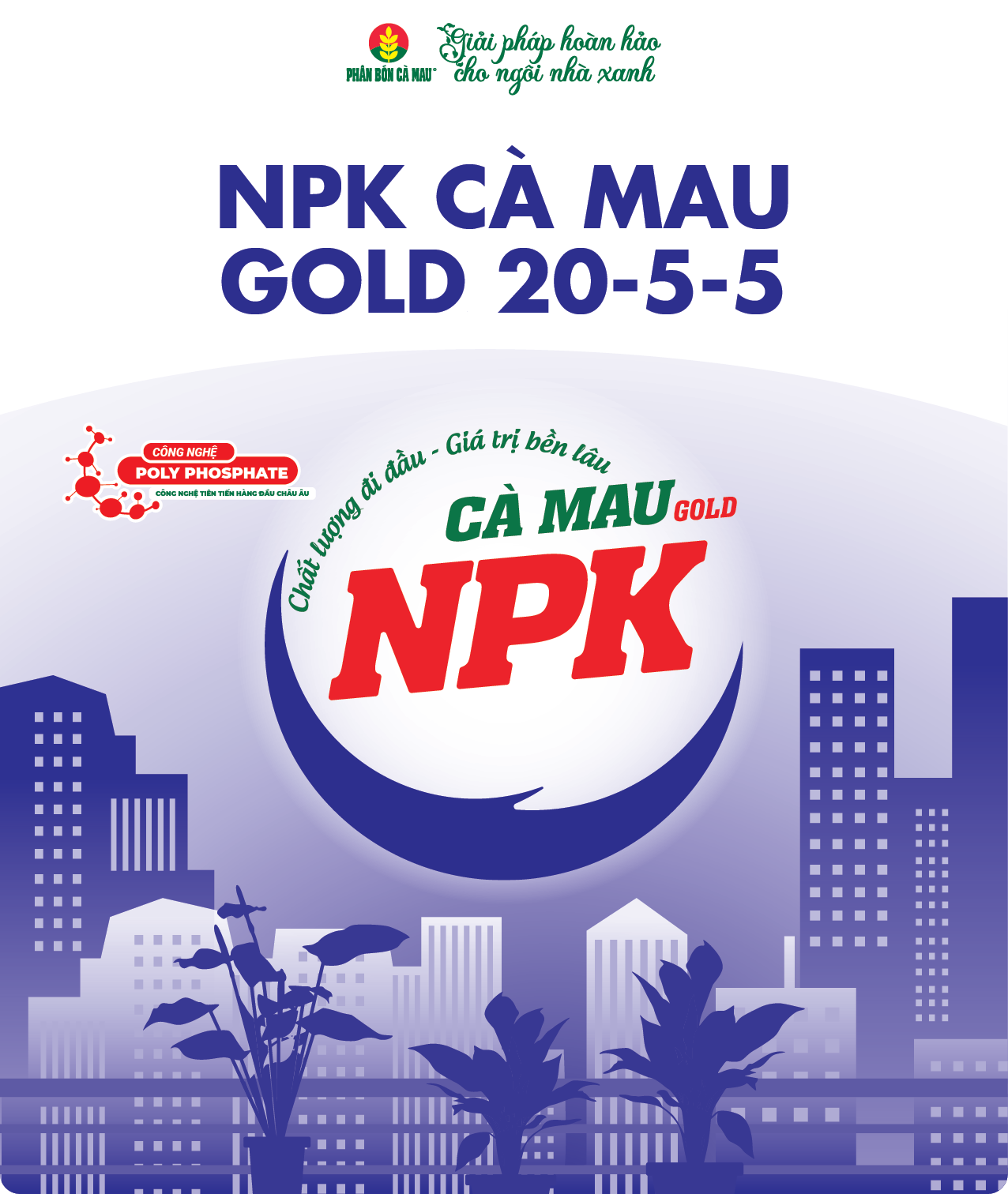 [Cửa hàng NNĐT] Phân bón NPK Cà Mau Gold 20-5-5- Chuyên dùng cho hoa (250g, 450g, 1kg) 1kg