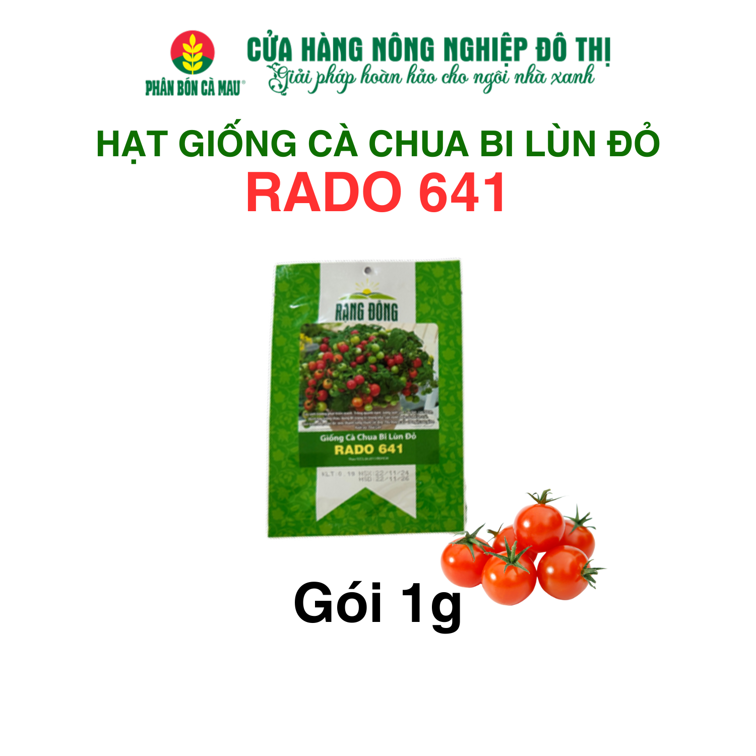 Hạt giống cà chua bi lùn lai F1 RADO 641 - 1g