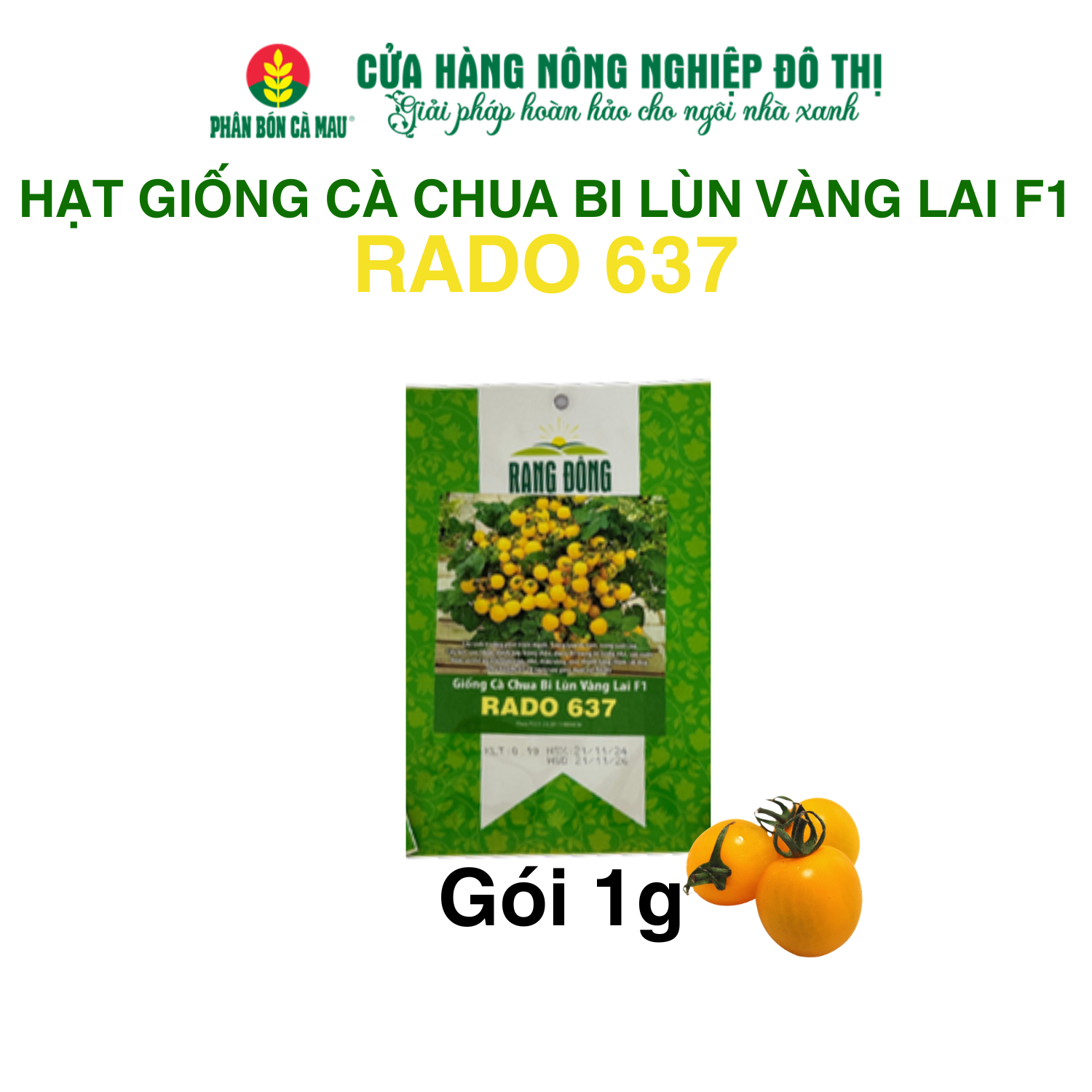 Hạt giống cà chua bi lùn vàng RADO 637 0,1g