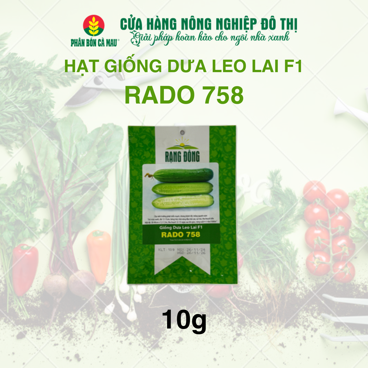 Hạt giống dưa leo lai F1 RADO 758 10g