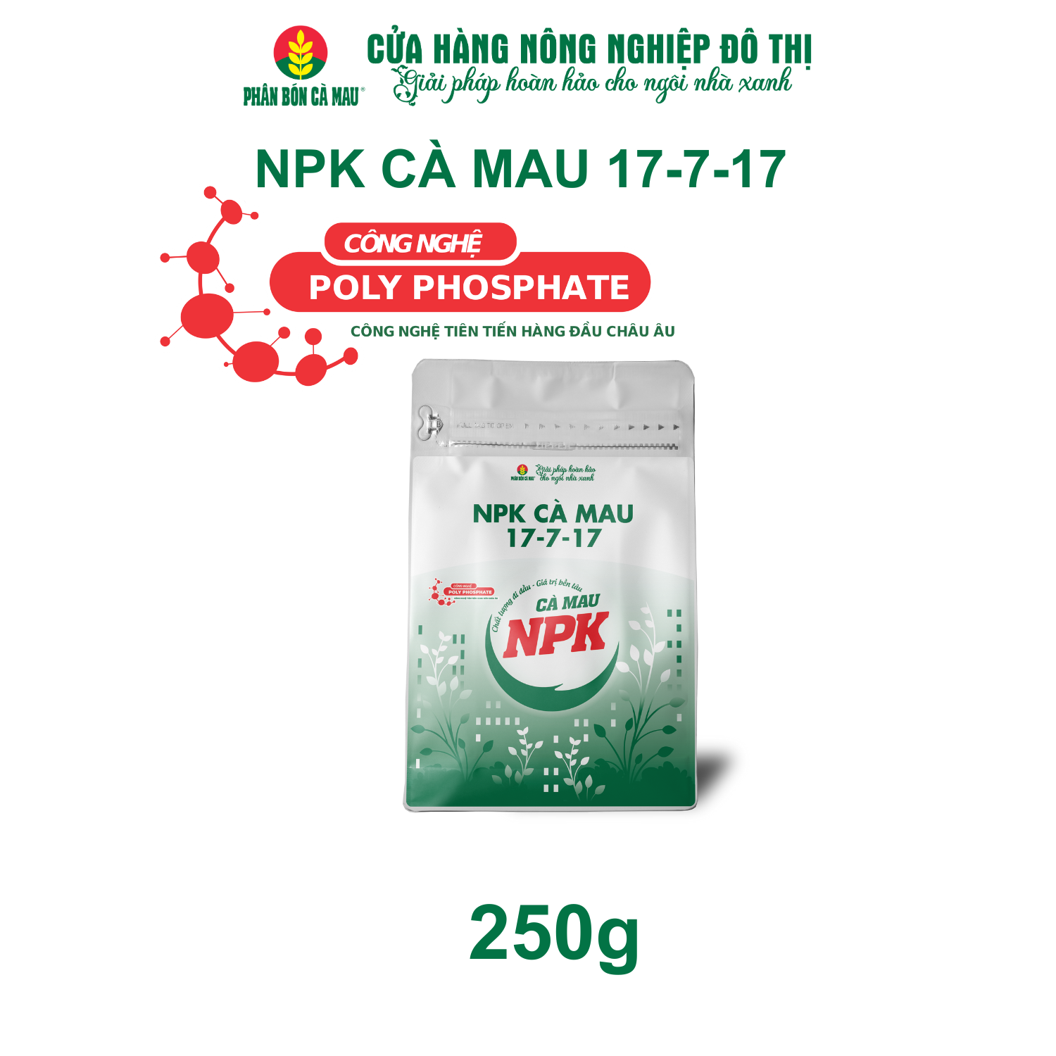 NPK Cà Mau 17-7-17 - Đa dụng, thích hợp nhiều giai đoạn sinh trưởng - 250g (Sao chép)