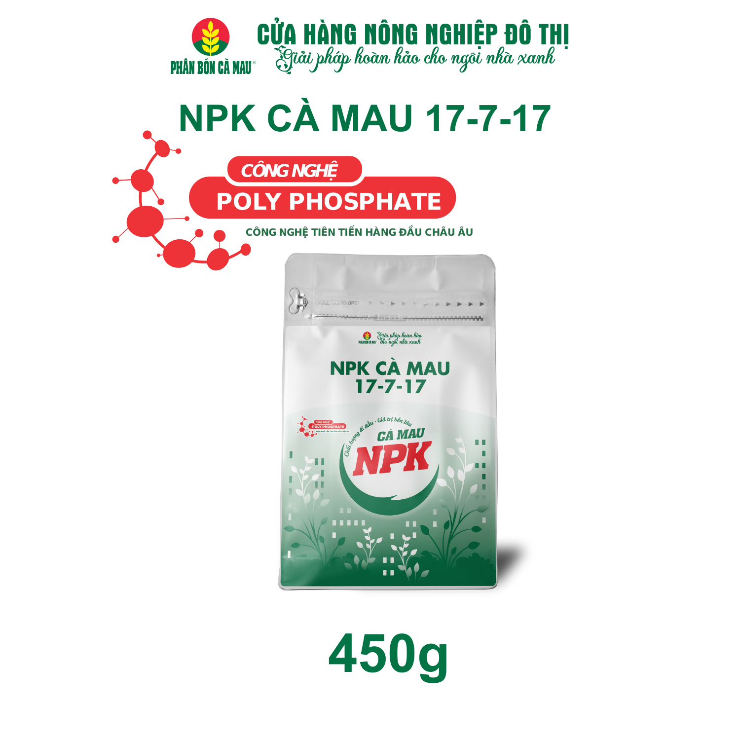 NPK Cà Mau 17-7-17 - Đa dụng, thích hợp nhiều giai đoạn sinh trưởng - 450g