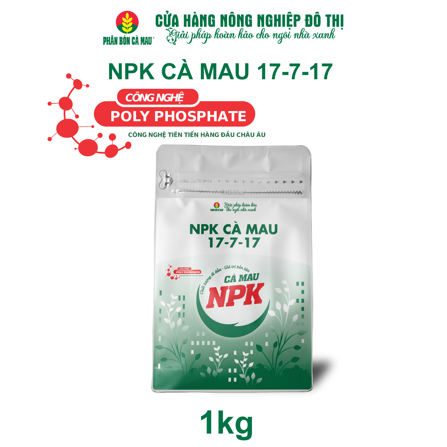 NPK Cà Mau 17-7-17 - Đa dụng, thích hợp nhiều giai đoạn sinh trưởng - 1kg