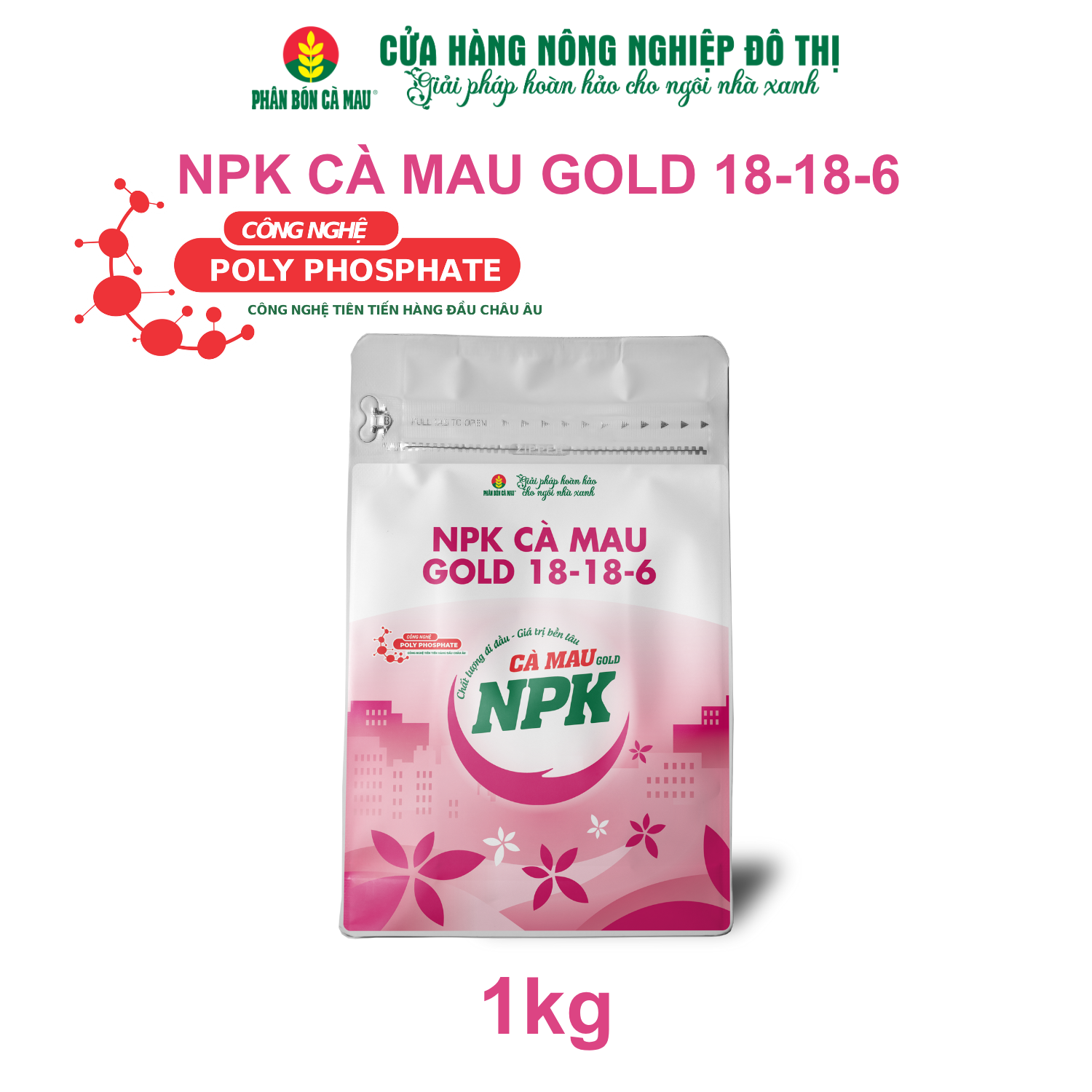 NPK Cà Mau Gold 18-18-6 - Chuyên dùng cho rau màu -1kg
