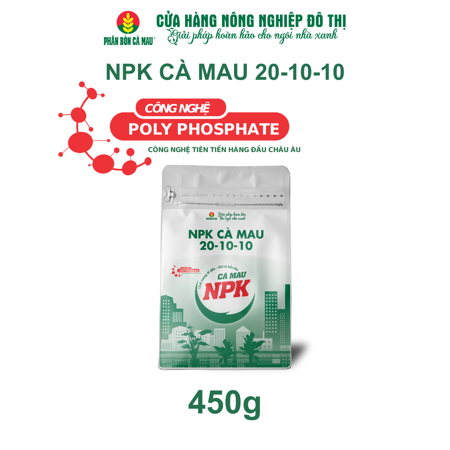 NPK Cà Mau 20-10-10 - Đa dụng, thích hợp nhiều giai đoạn sinh trưởng - 450g