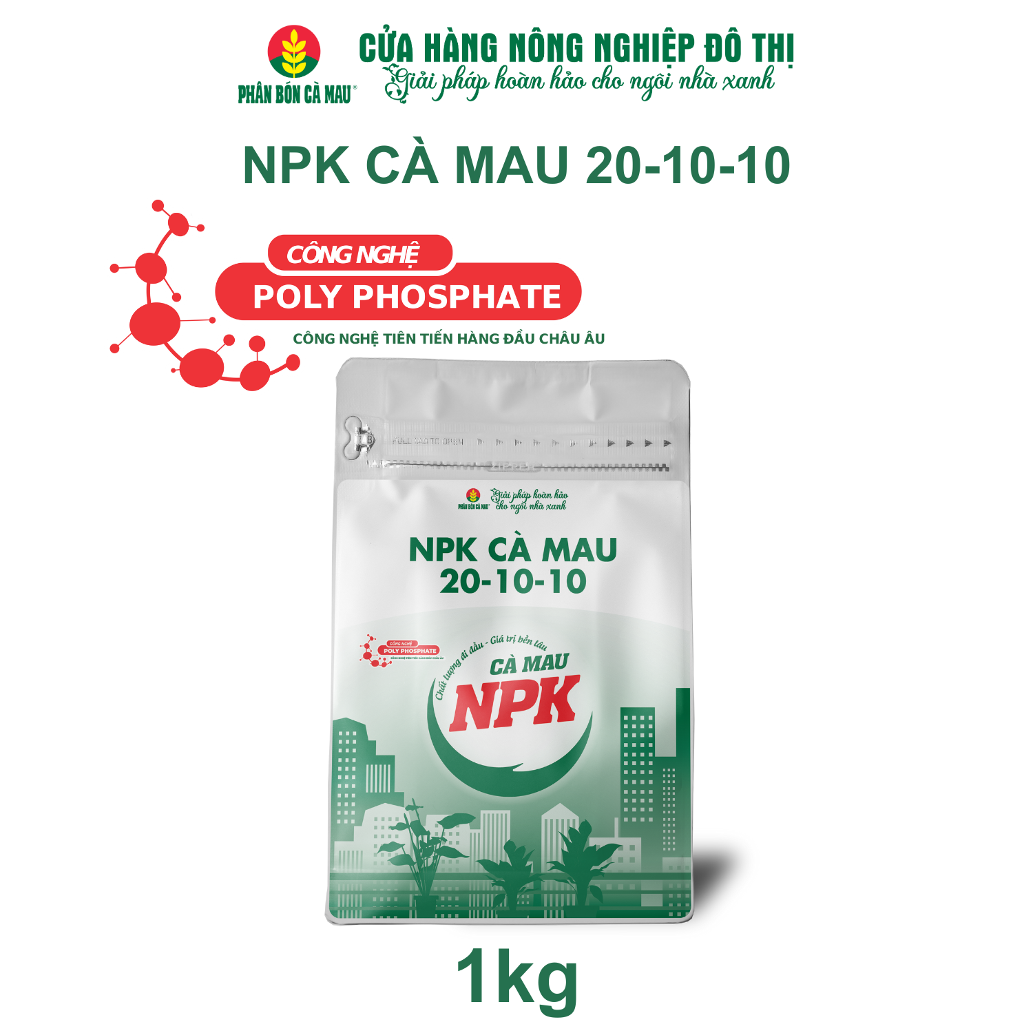 NPK Cà Mau 20-10-10 - Đa dụng, thích hợp nhiều giai đoạn sinh trưởng - 1kg