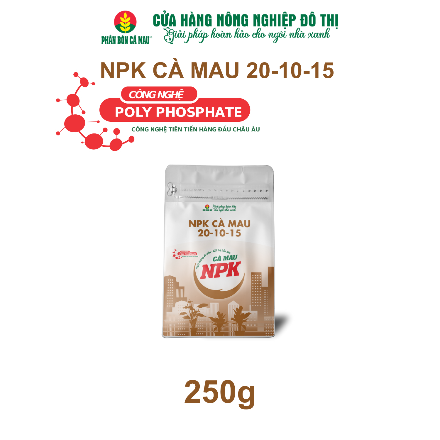 NPK Cà Mau 20-10-15 - Chuyên dùng cho cây ăn quả, kiểng chậu - 250g