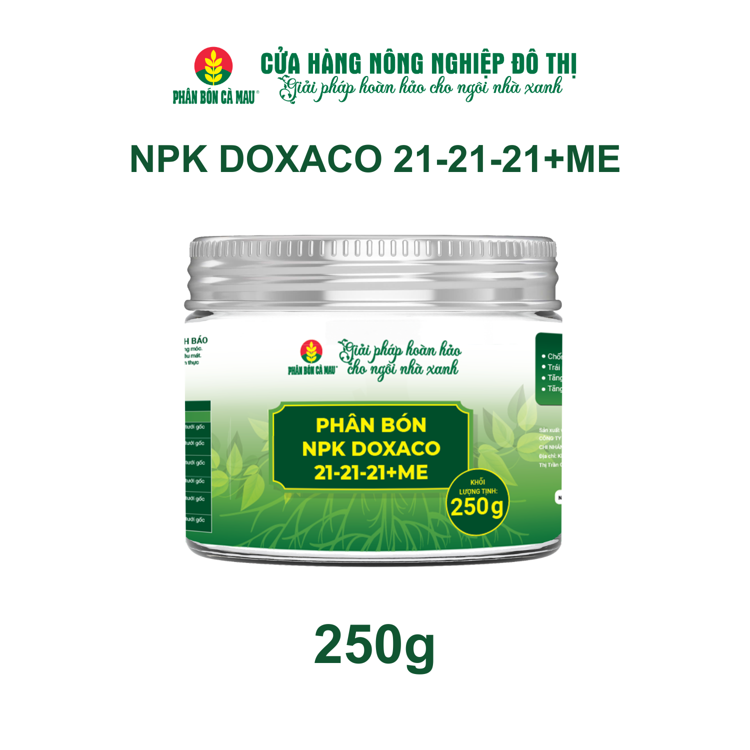 Phân bón NPK DOXACO 21-21-21+ME- Phù hợp nhiều loại cây trồng và giai đoạn sinh trưởng - 250g