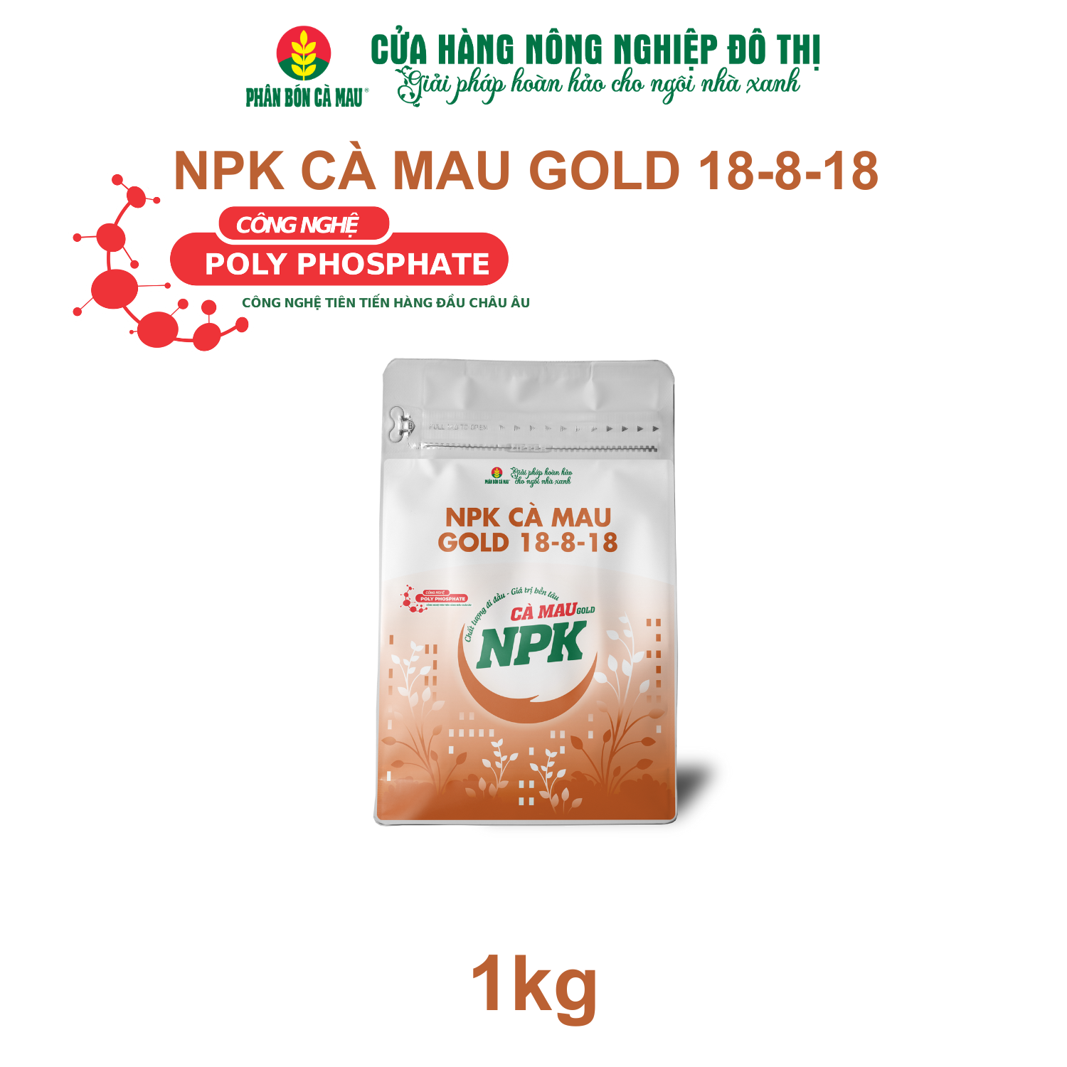 NPK Cà Mau Gold 18-8-18 - Chuyên dùng cho cây ăn quả, kiểng chậu -1kg