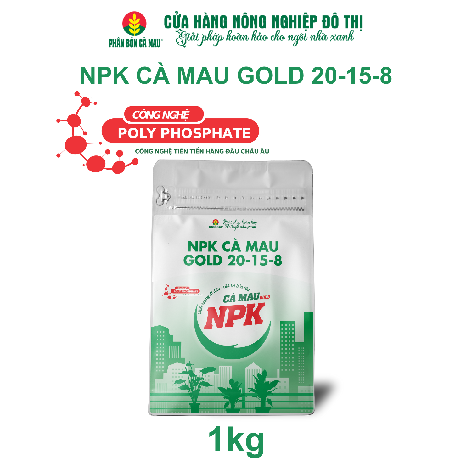 NPK Cà Mau Gold 20-15-8 - Chuyên dùng cho hoa -1kg