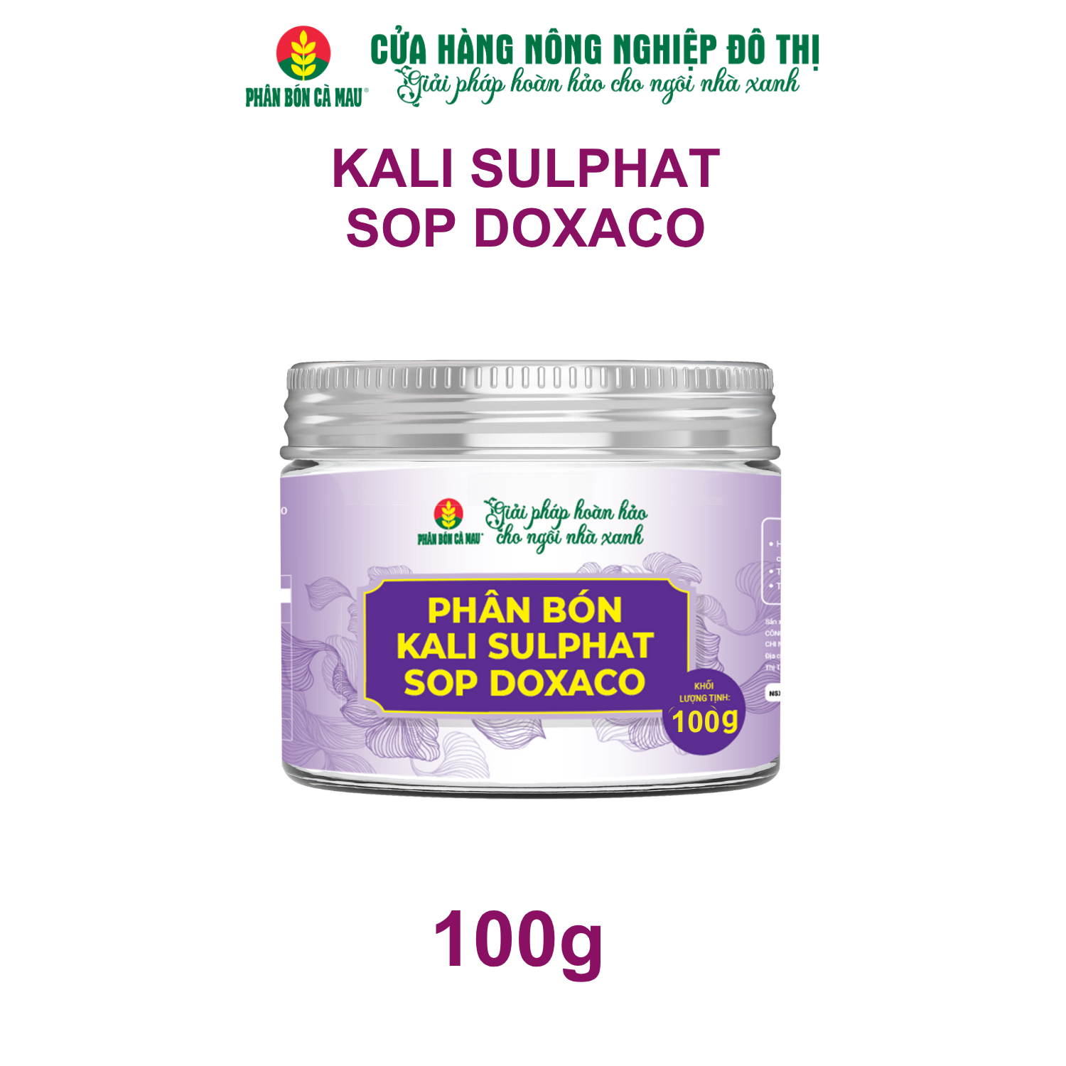 Phân bón Kali Sunphat SOP DOXACO - Kích thích ra hoa đồng loạt, tăng hương vị nông sản - 100g
