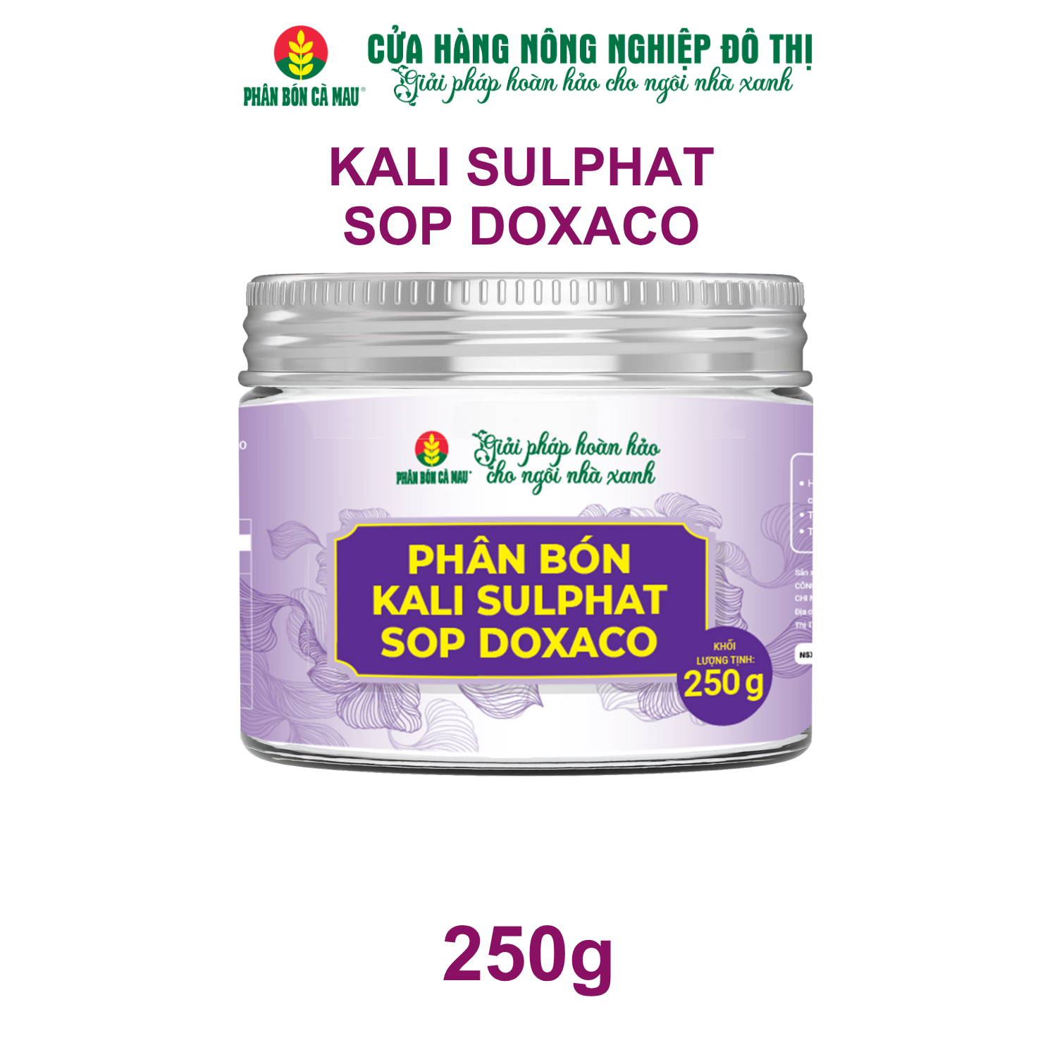 Phân bón Kali Sunphat SOP DOXACO - Kích thích ra hoa đồng loạt, tăng hương vị nông sản - 250g