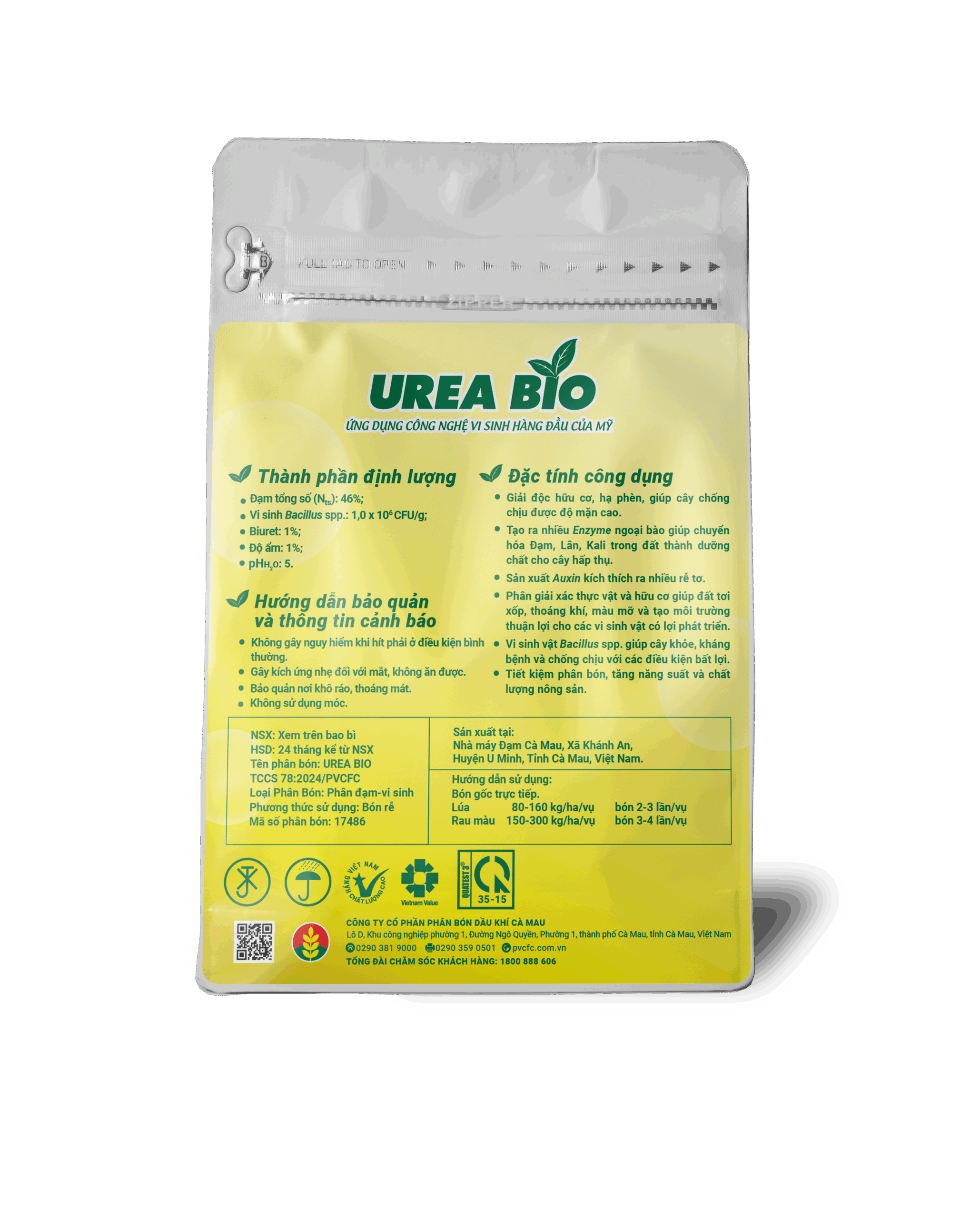 [Cửa hàng NNĐT] Phân đạm chức năng Urea Bio - Bổ sung vi sinh theo công nghệ hàng đầu của Mỹ (250g, 450g, 1kg) 250g