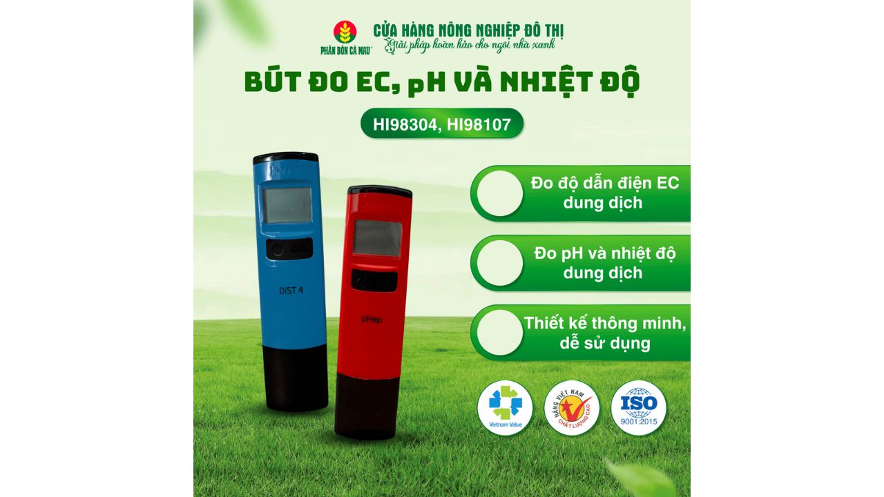 BÚT ĐO pH/ NHIỆT ĐỘ DUNG DỊCH - Model : HI98107 - Ảnh 2